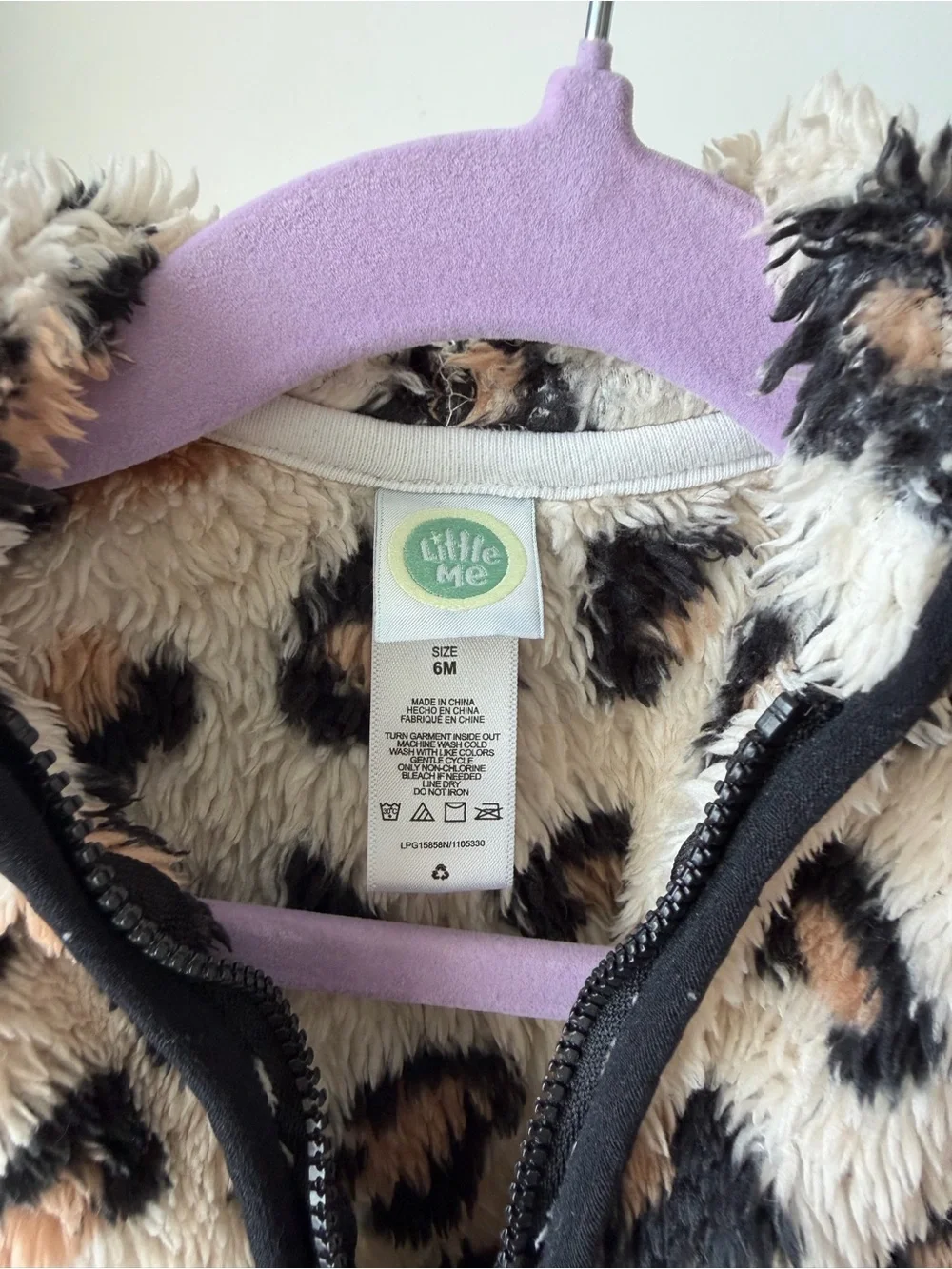 Toddler Leopard Print Faux-Fur Hooded Jacket - Beige/Black